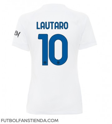 Inter Milan Lautaro Martinez #10 Segunda Equipación Mujer 2023-24 Manga Corta